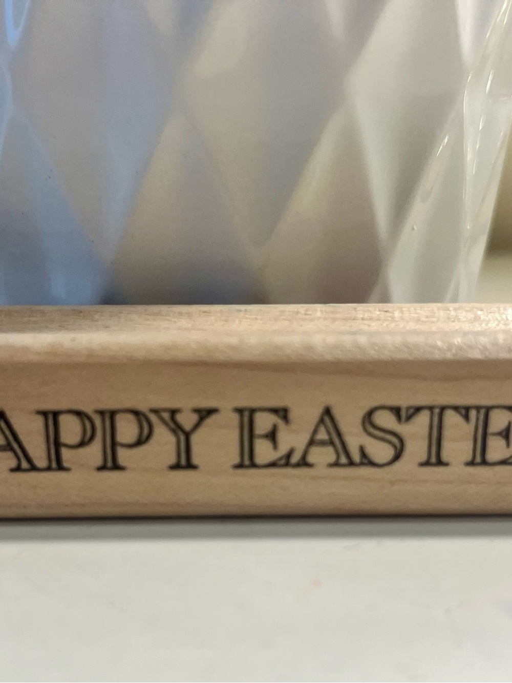 Vintage The Artful Stamper wooden and rubber stamp "Happy Easter"
